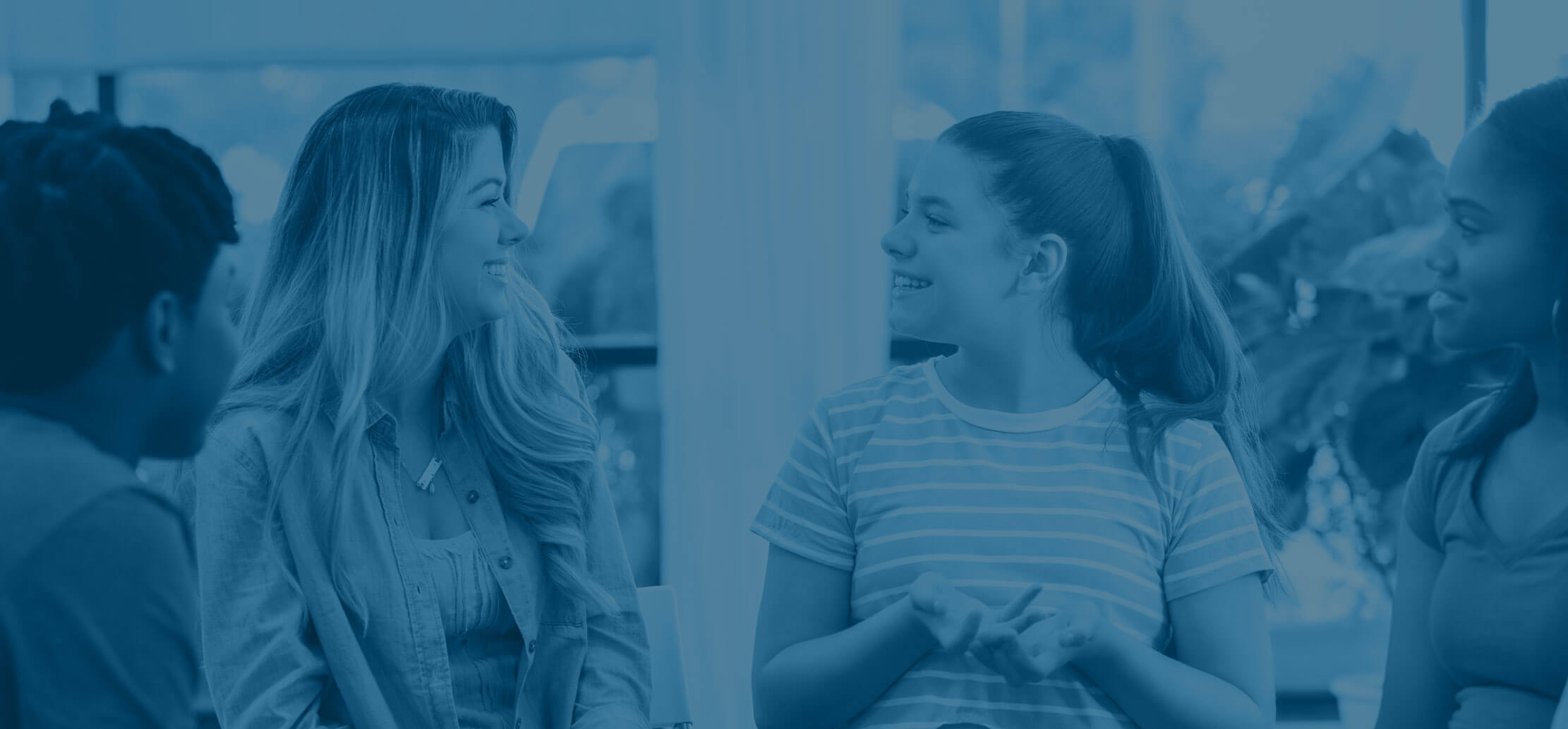 Smiling in group session