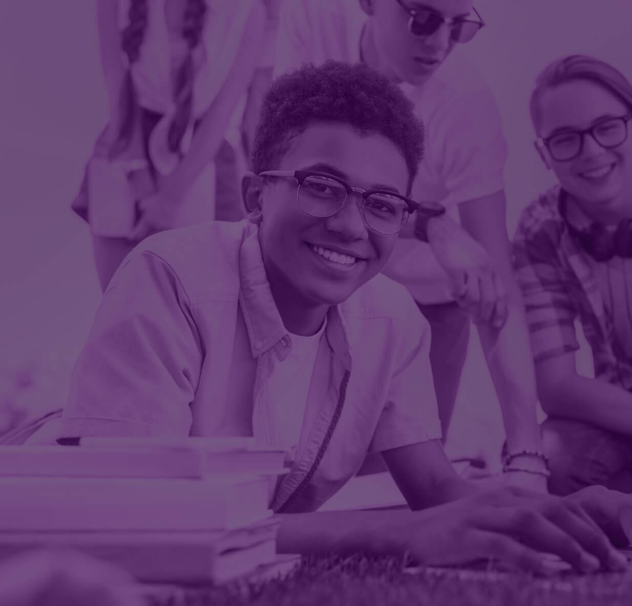 Students Collaborating Outside